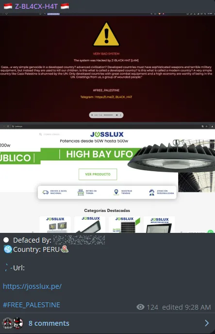Z-BL4CX-H4T Defaced the Website of JOSSLUX