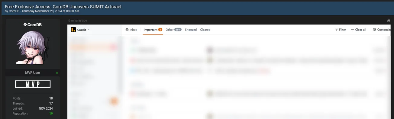 CornDB Allegedly Has Leaked Access of Sumit-AI
