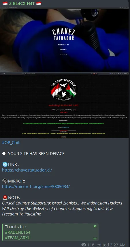 Z-BL4CX-H4T Defaced the Website of Chavez Tatuador