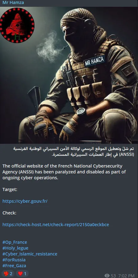 Mr Hamza Targeted the Website of National Information Systems Security Agency