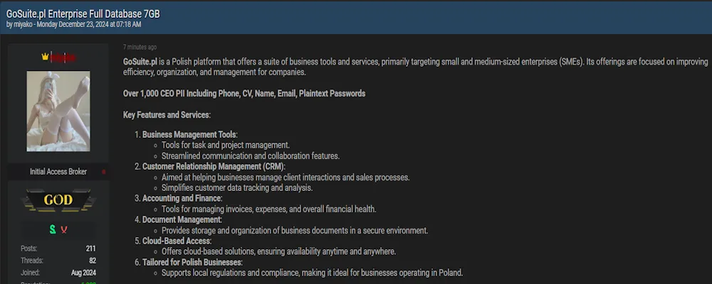 miyako is Allegedly Selling the Data of GoSuite Enterprise