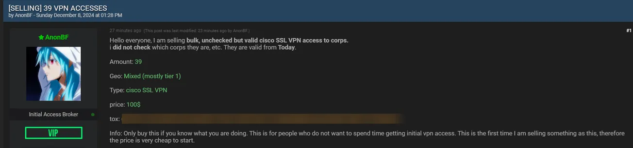 AnonBF is Allegedly Selling VPN Access to 39 Unidentified Companies