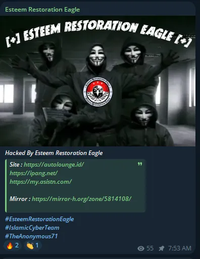 Esteem Restoration Eagle Defaced Multiple Websites