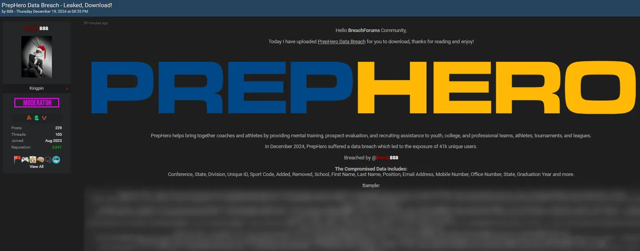 888 Has Claimed to Leaked the Data of PrepHero