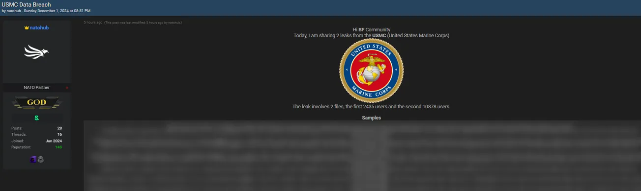 natohub Allegedly Has Leaked Data of United States Marine Corps