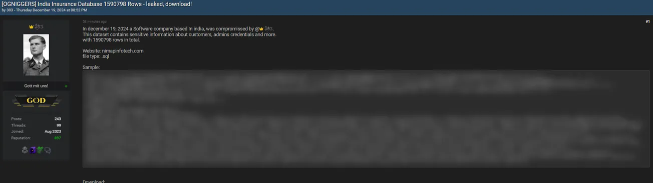 303 Claims to have Leaked the Data of Nimap Infotech