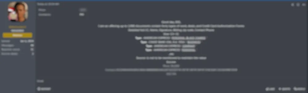 Ddarknotevil Claims to be Selling USA Corporate Credit Cards