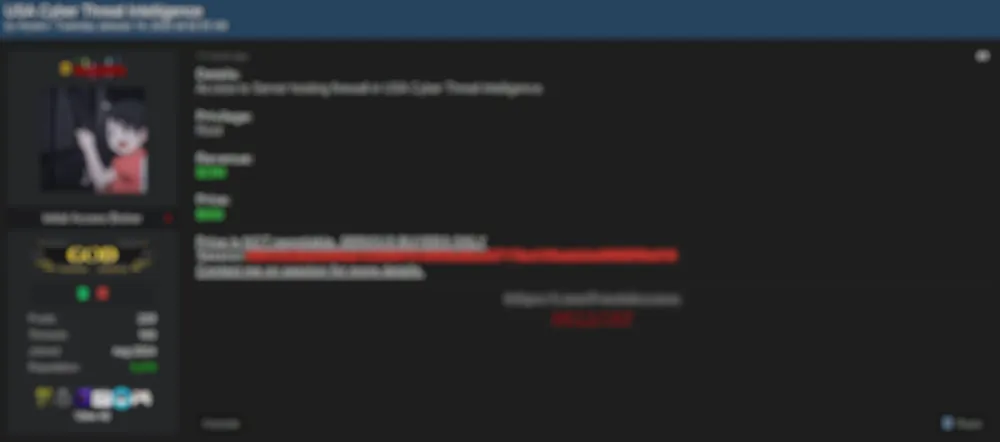 miyako is Allegedly Selling Access to a Cyber Threat Intelligence Company in the USA