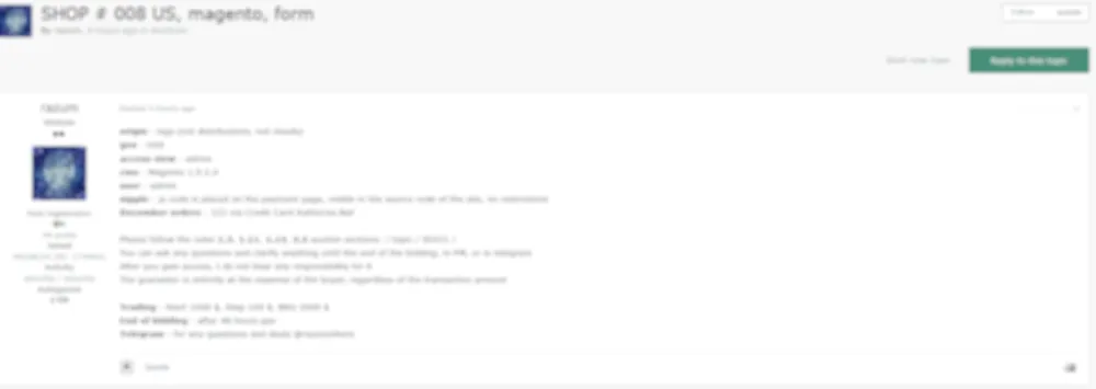 A Threat Actor Claims to be Selling Access to a U.S.-Based E-commerce Website