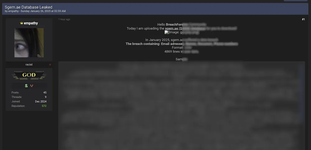 A Threat Actor Claims to be Selling the Data of Special German Electro Mechanical LLC