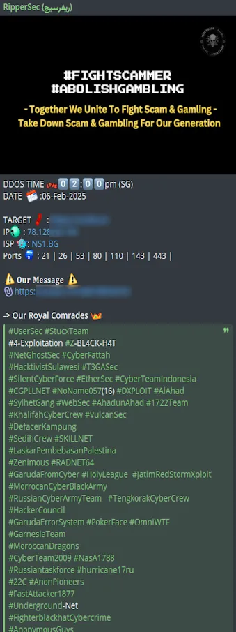 RipperSec Targeted the Website of Cement Corporation Of India Limited