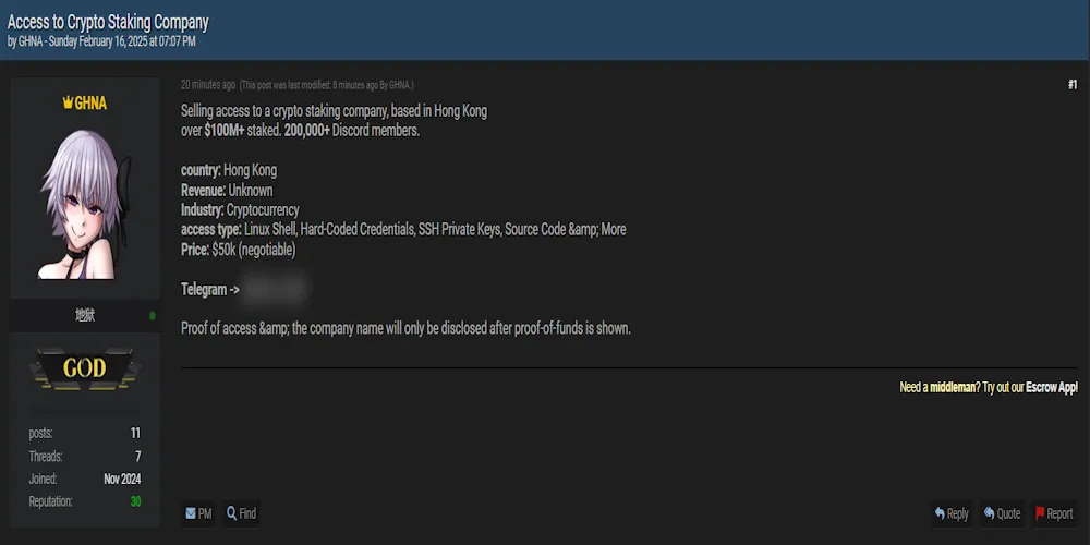 GHNA Claims to be Selling Access to a Hong Kong-Based Cryptocurrency Staking Company