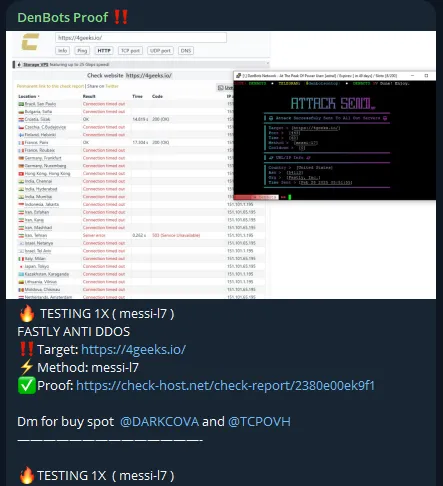 DenBots Proof Targeted the Website of 4Geeks