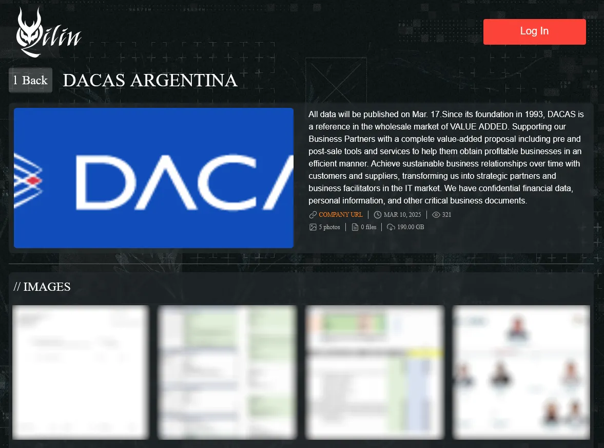 DACAS Falls Victim to Qilin Ransomware