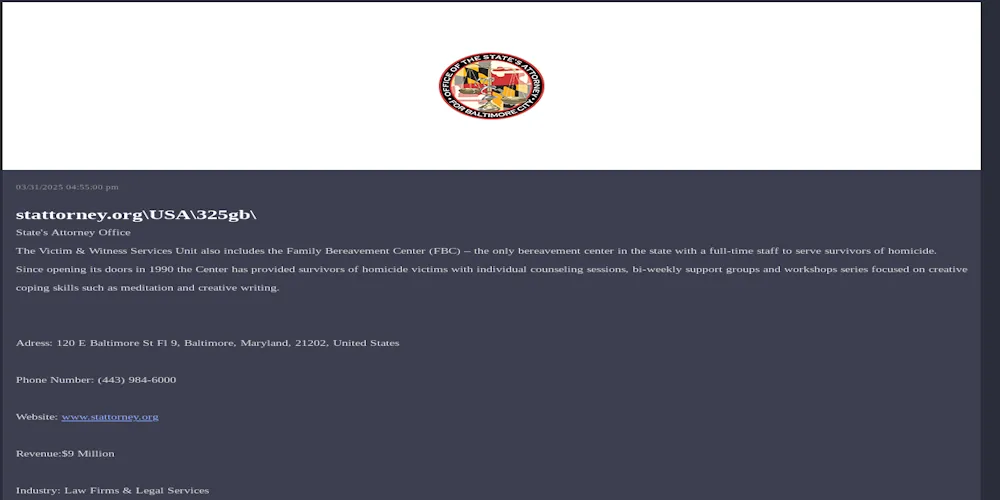 Kairos Ransomware Claims Attack on Office of the State’s Attorney for Baltimore City