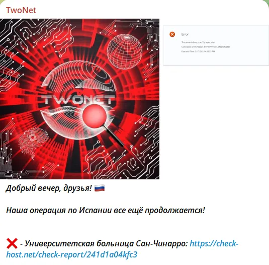 TwoNet Targeted the Website of HM Sanchinarro