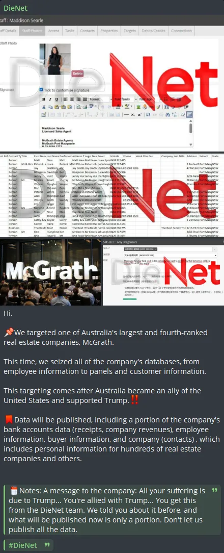 Alleged Database Leak of McGrath Estate Agents