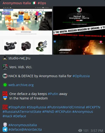 Anonymous Italia Defaced the Website of Real World Studio