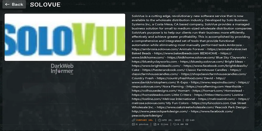 SoloVue Business Systems falls victim to Qilin Ransomware