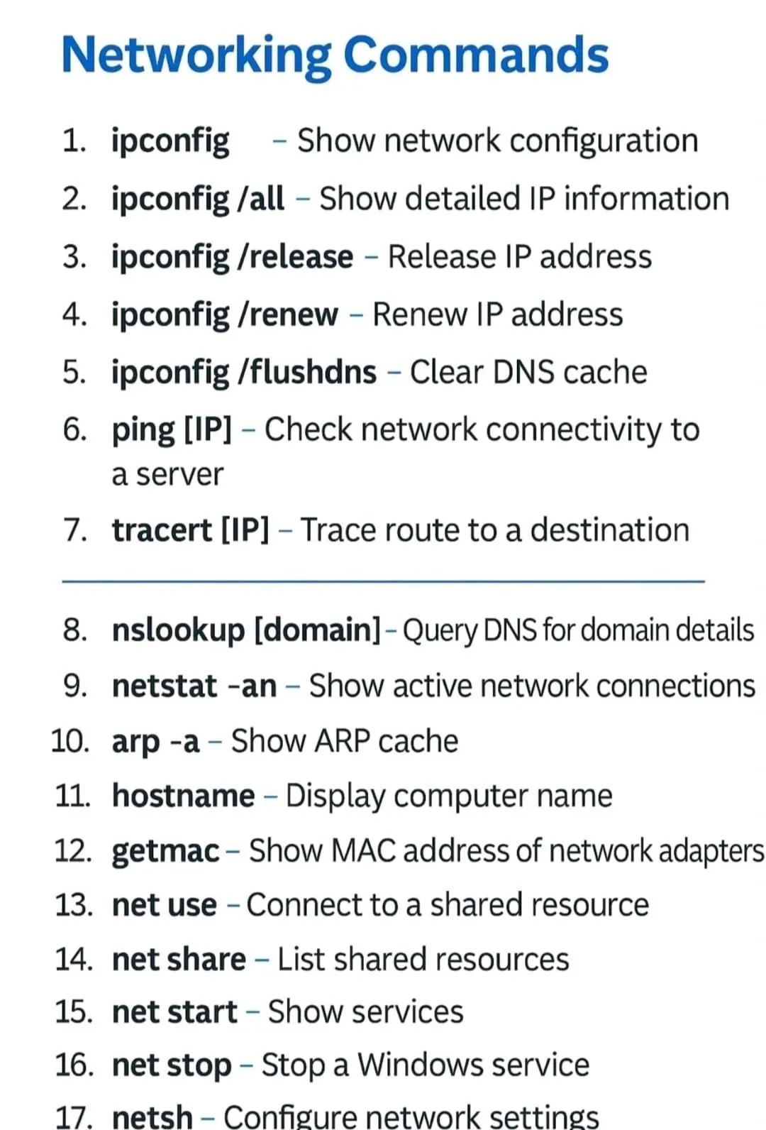 Networking Commands