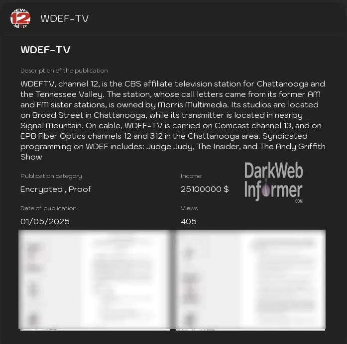 WDEF News 12 falls victim to LYNX Ransomware