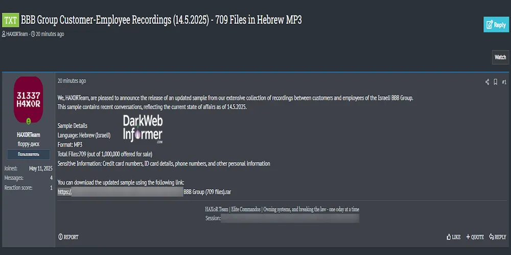 Alleged Data Breach of BBB Group — Over 700 Audio Files Leaked