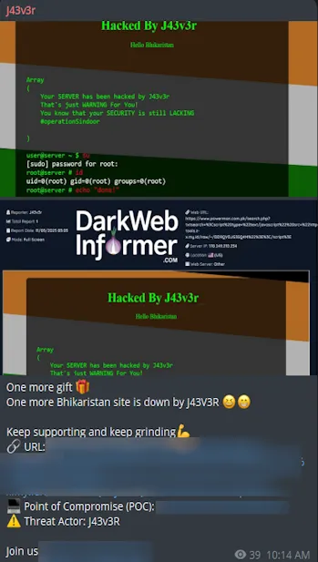 J43v3r Defaced the Website of Powerman International