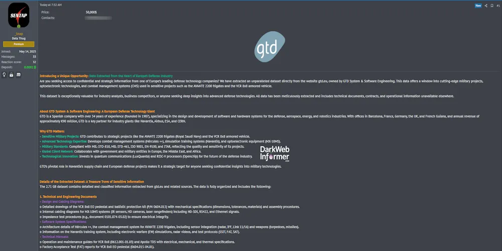 Alleged Data Breach of GTD System & Software Engineering