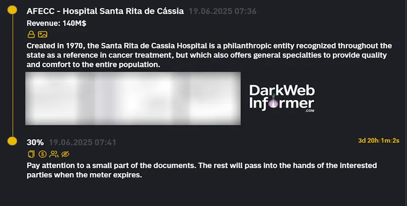 AFECC Hospital Santa Rita Falls Victim to INC RANSOM Ransomware