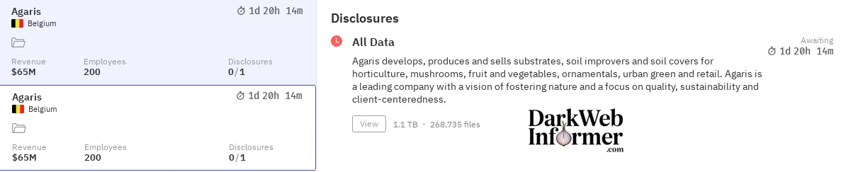 Alleged Data Breach of Agaris