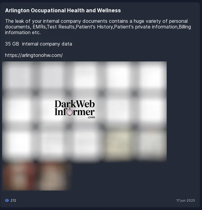 Arlington Occupational Health and Wellness Falls Victim to Everest Ransomware