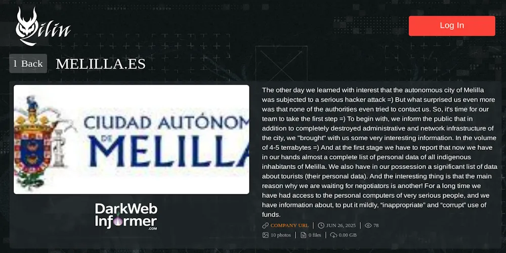 Autonomous City of Melilla Falls Victim to Qilin Ransomware