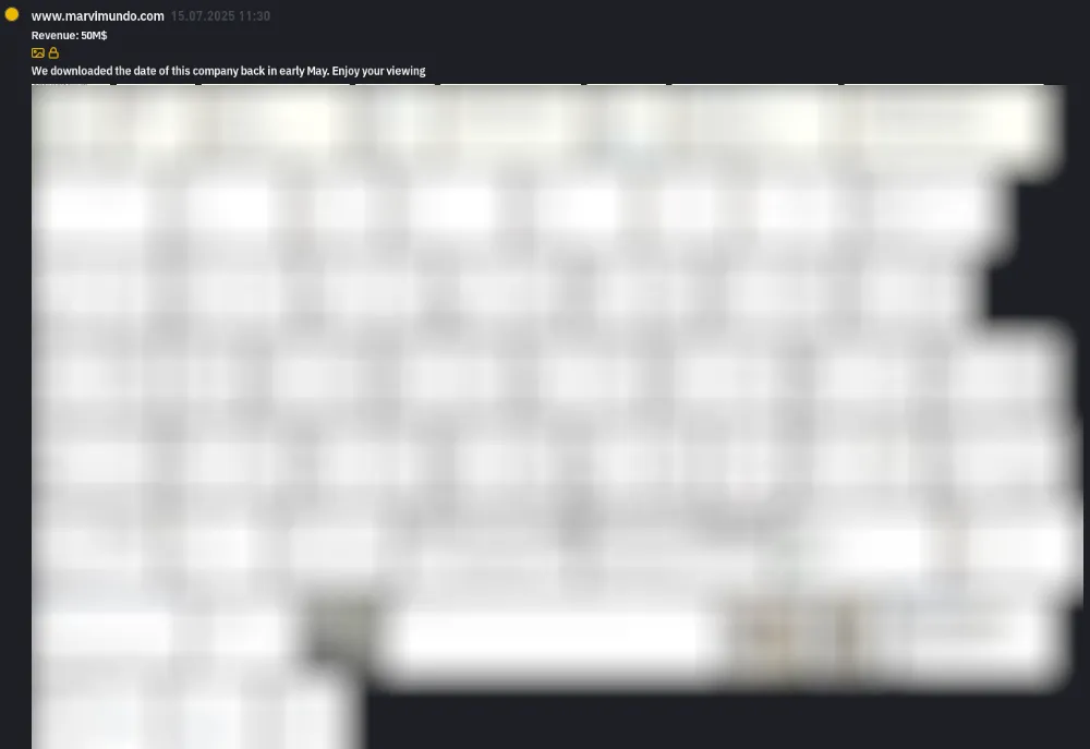 Marvimundo falls victim to INC RANSOM Ransomware