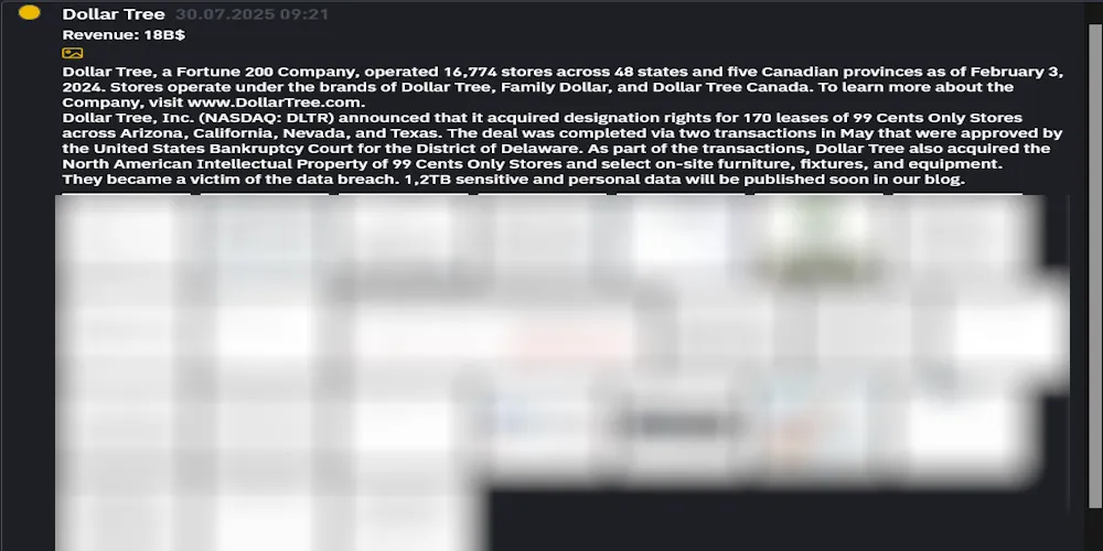 Dollar Tree Falls Victim to INC RANSOM Ransomware