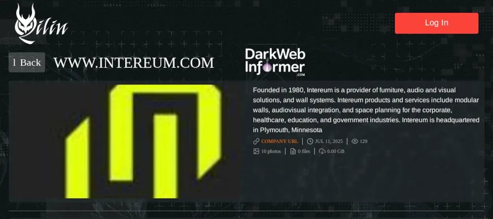 Intereum falls victim to Qilin Ransomware