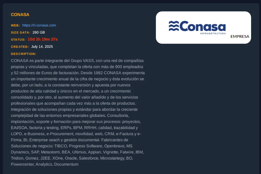 Conasa Infraestrutura S.A. falls victim to Cicada3301 Ransomware
