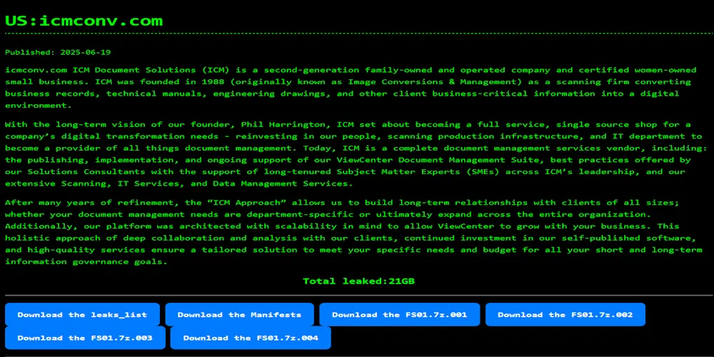 ICM Document Solutions Falls Victim to Kawa4096 Ransomware