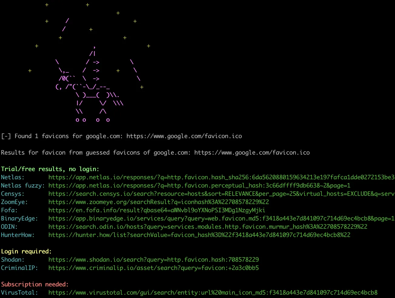 Favicorn: Favicorn takes a favicon and provides search result links across 10 platforms