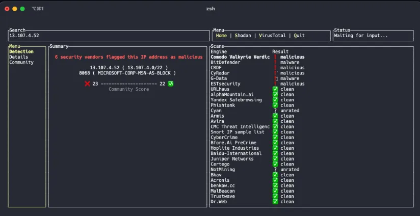 osintui: Open Source Intelligence Terminal User Interface