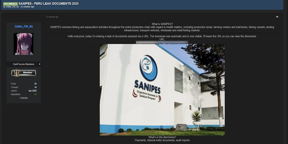 Peru’s SANIPES Hit by Document Leak, Thousands of Internal Files Exposed