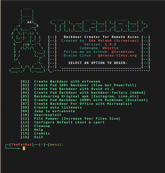 TheFatRat: An exploiting tool which compiles a malware with famous payload, and then the compiled malware can be executed on Linux , Windows , Mac and Android
