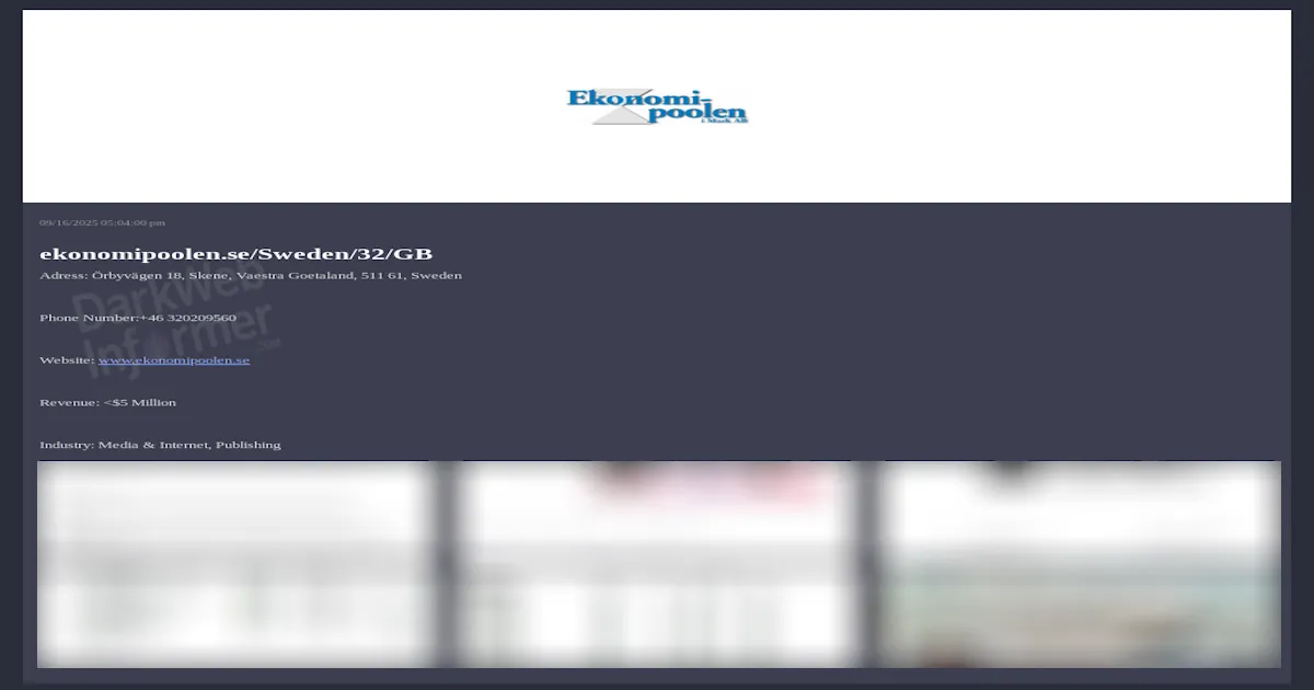 Ekonomipoolen i Mark AB Falls Victim to Kairos Ransomware