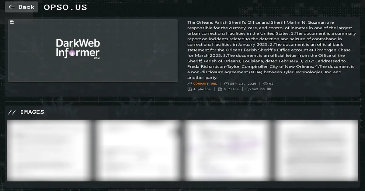 Orleans Parish Sheriff’s Office Falls Victim to Qilin Ransomware