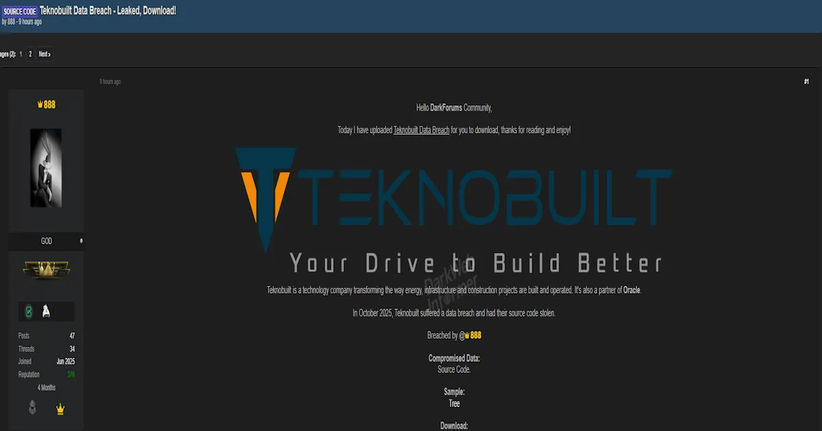 Alleged Data Leak of Teknobuilt