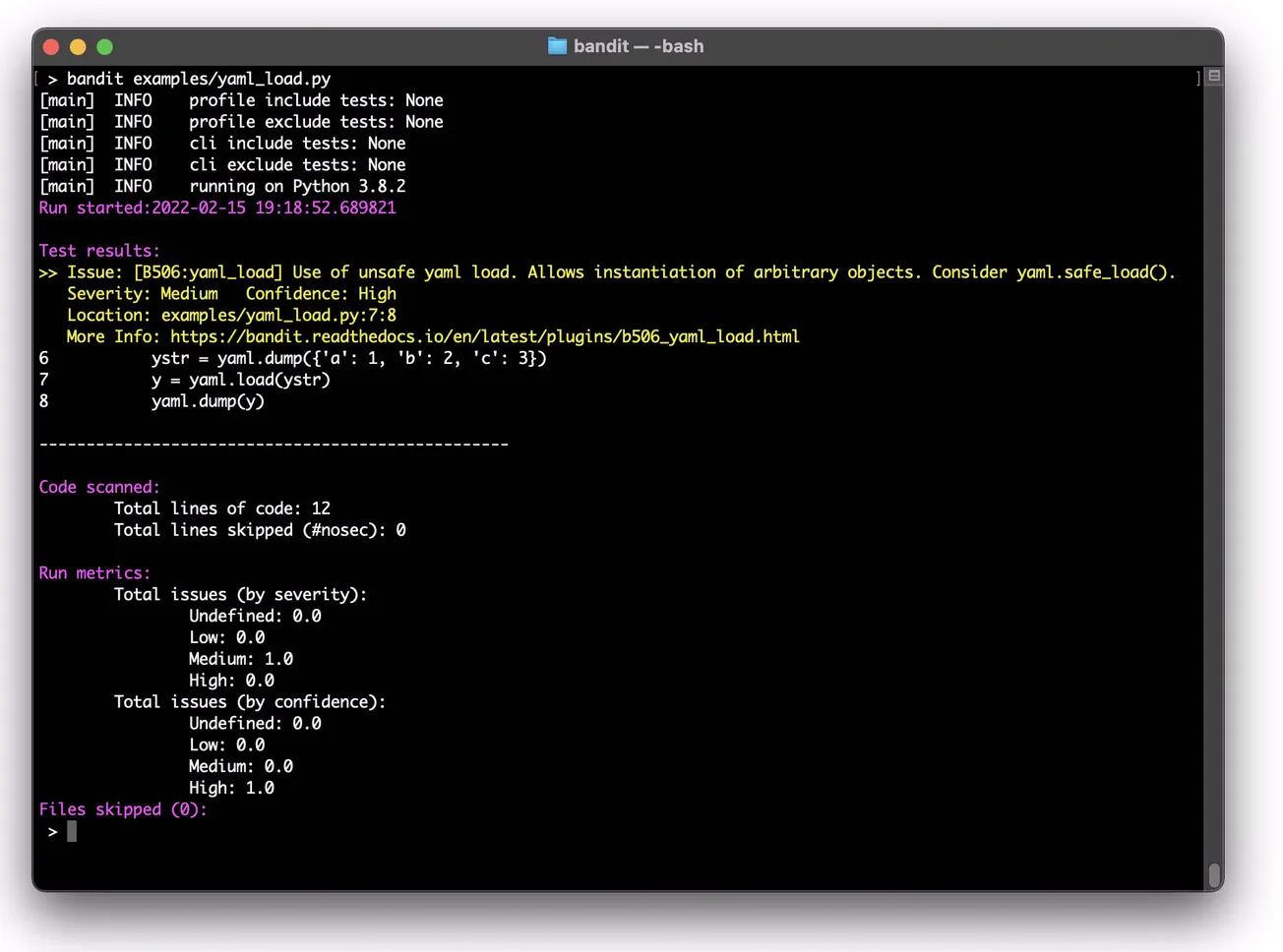 Bandit: A tool designed to find common security issues in Python code