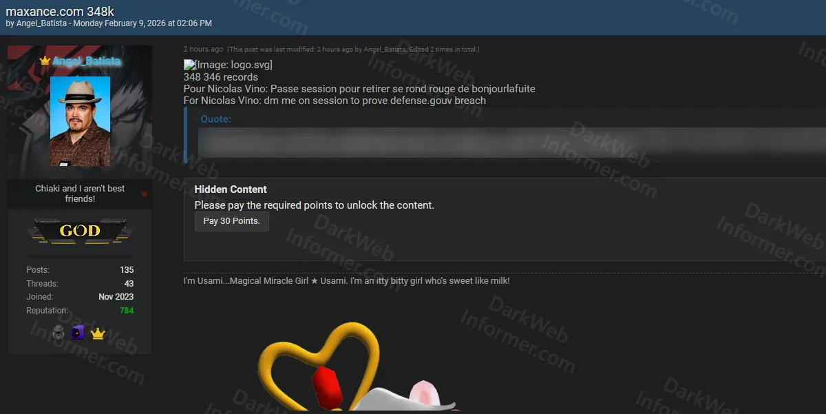 French Insurance Company Maxance Allegedly Breached, 348K Customer Records Leaked